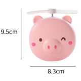 Mini Porquinho Espelho com LED e Ventilador de Mão Kawaii - Para Maquiagem