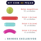 MagneticSticks®️ - Brinquedo Educacional Infantil Mais Premiado do Mundo + Brinde Exclusivo [40% OFF] - O auge